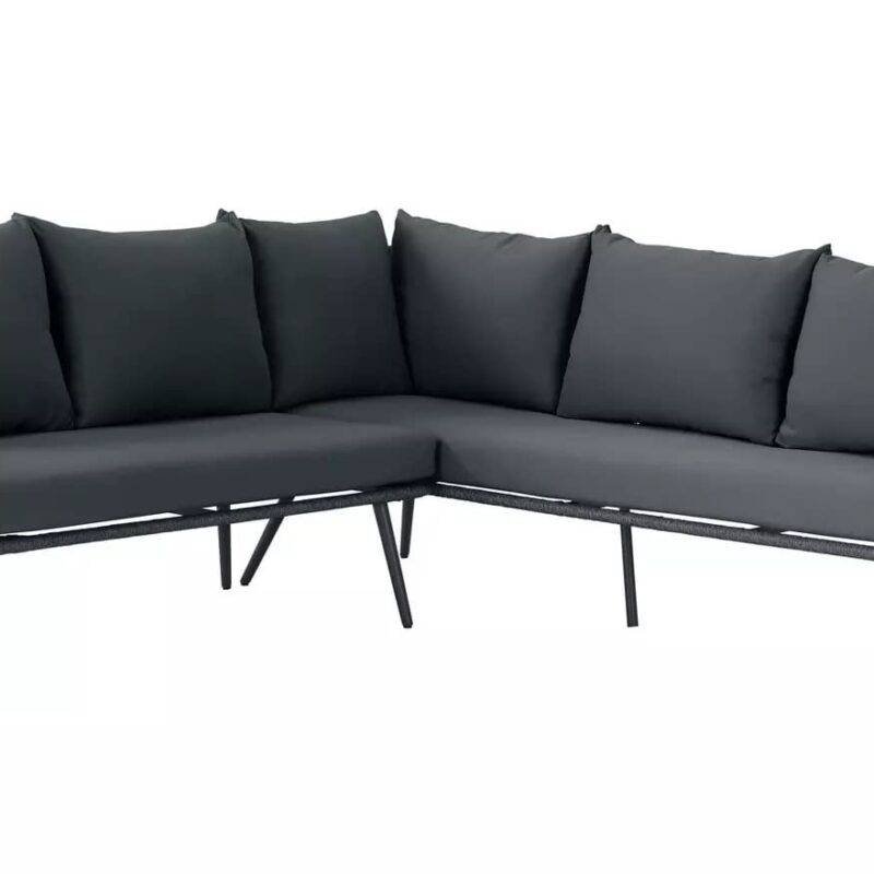 L Shape Sofa Set (Black) - Image 6