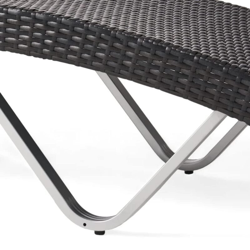 DEVOKO Waterproof Wicker Rattan Sunbed (Dark Brown) - Image 5