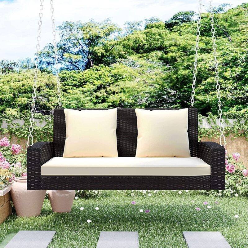 Rattan Wicker Two Seater Sofa Swing - Image 6