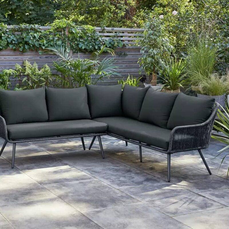 L Shape Sofa Set (Black) - Image 7