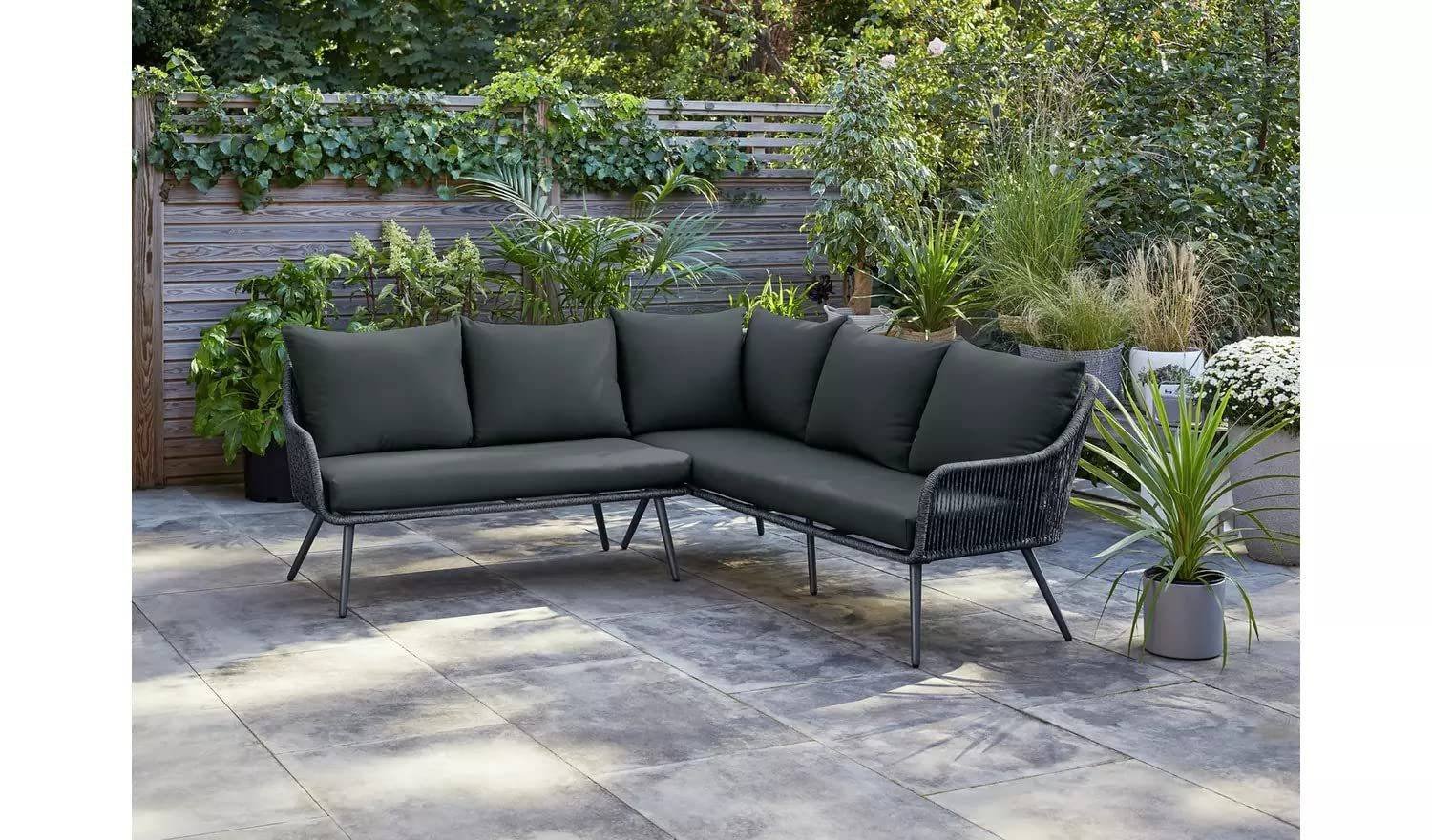 L Shape Sofa Set (Black) - Image 7