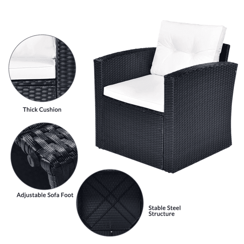 6-Piece All Weather Wicker Patio Furniture Set - Image 7