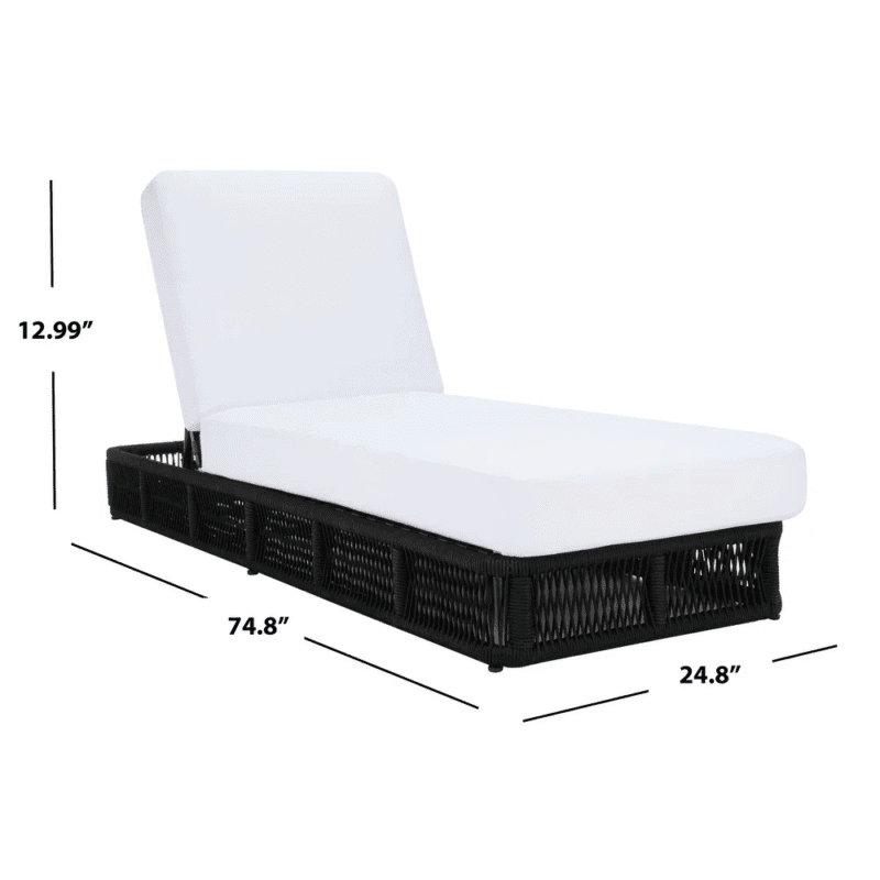 DEVOKO Rope Sun Lounger (Black/White) - Image 6
