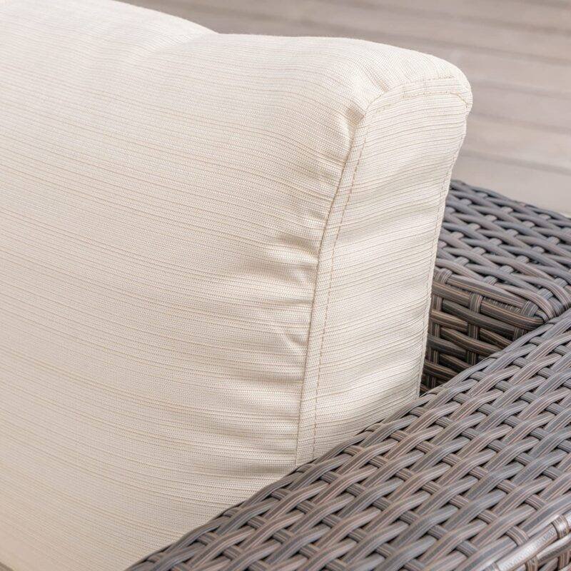 DEVOKO 6PCS Outdoor Patio Sofa Set - All-Weather Wicker Rattan - Dark Brown & Cream - Image 6