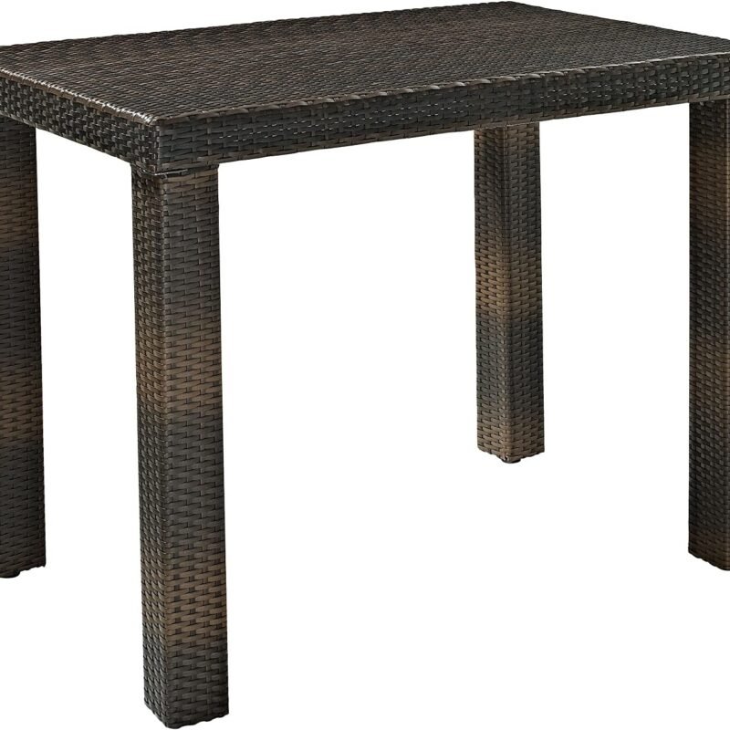 5-Piece Rattan Wicker Patio Bar Set(Dark Brown) - Image 7