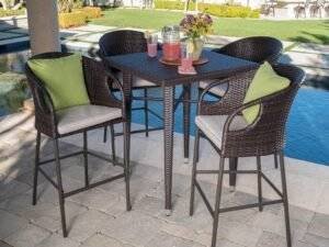 Wicker Bistro 5-Piece Patio Dining Set