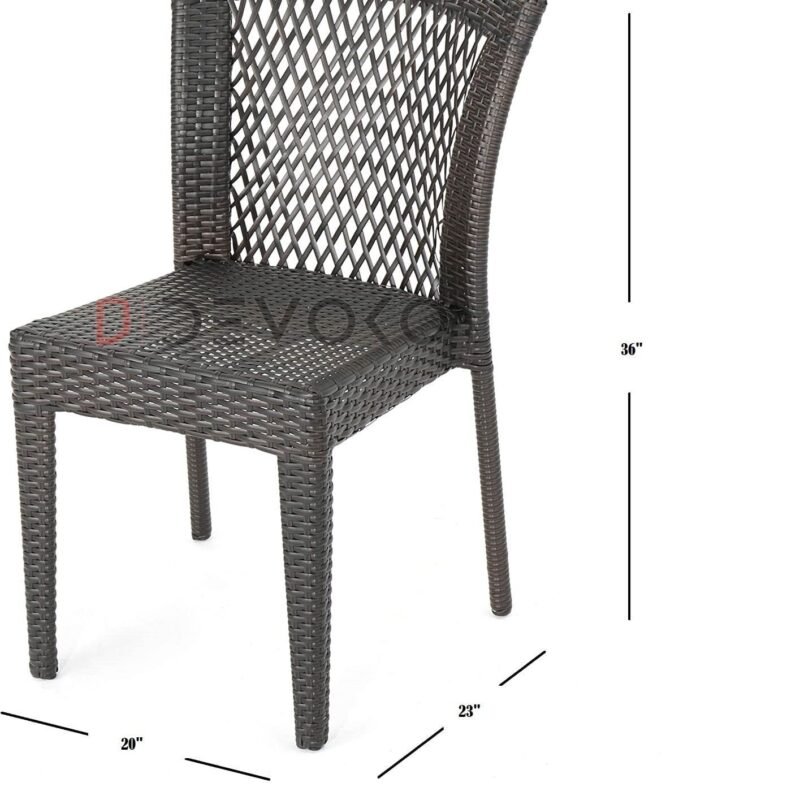 5-Piece Patio Dining Set, 4 Seats + 1 Square Table (Dark Brown) - Image 2