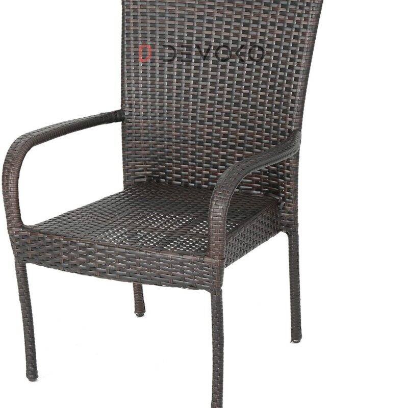 5-Piece Patio Dining Set, 4 Seats + 1 Square Table (Dark Brown) - Image 4