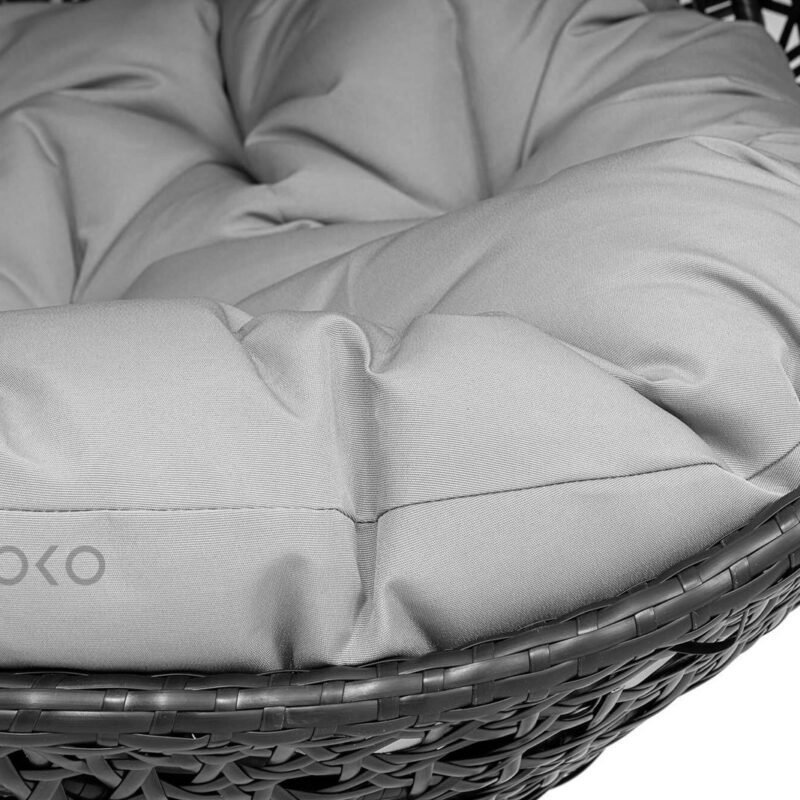 Double Seater Rattan & Wicker Swing (Black & Grey) - Image 4