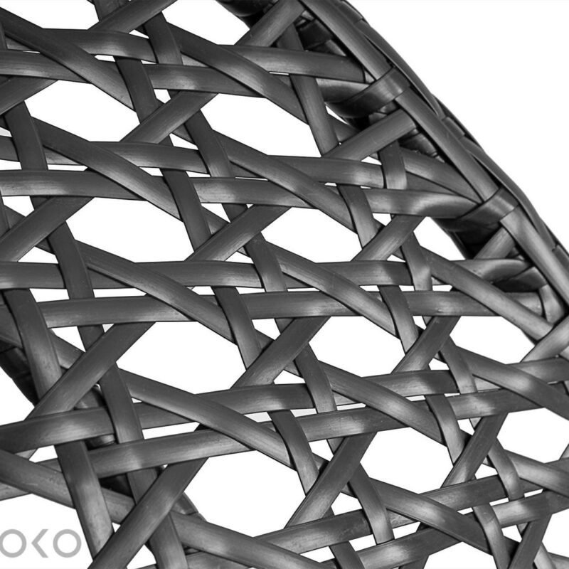 Double Seater Rattan & Wicker Swing (Black & Grey) - Image 7