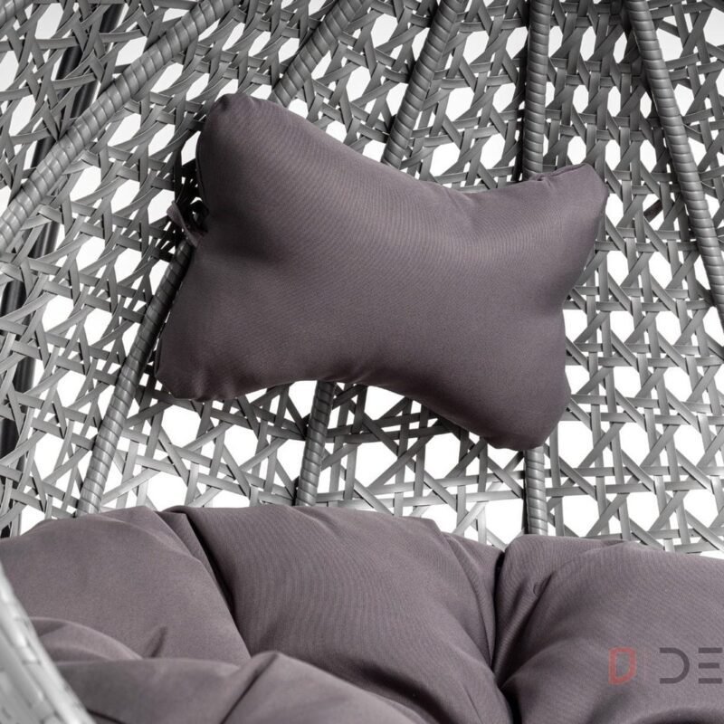 Single Seater Rattan & Wicker Swing (Grey) - Image 7