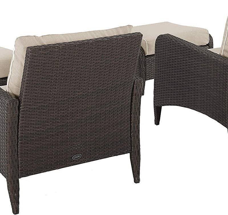 DEVOKO 4-Piece Wicker Rattan Patio Bistro Set: All-Weather Comfort - Image 3