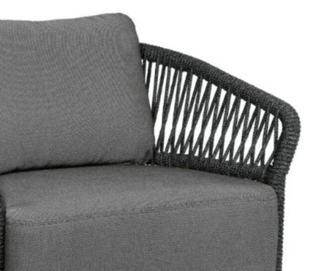 4-Piece Outdoor Braid & Rope Sofa Set (Grey) - Image 4