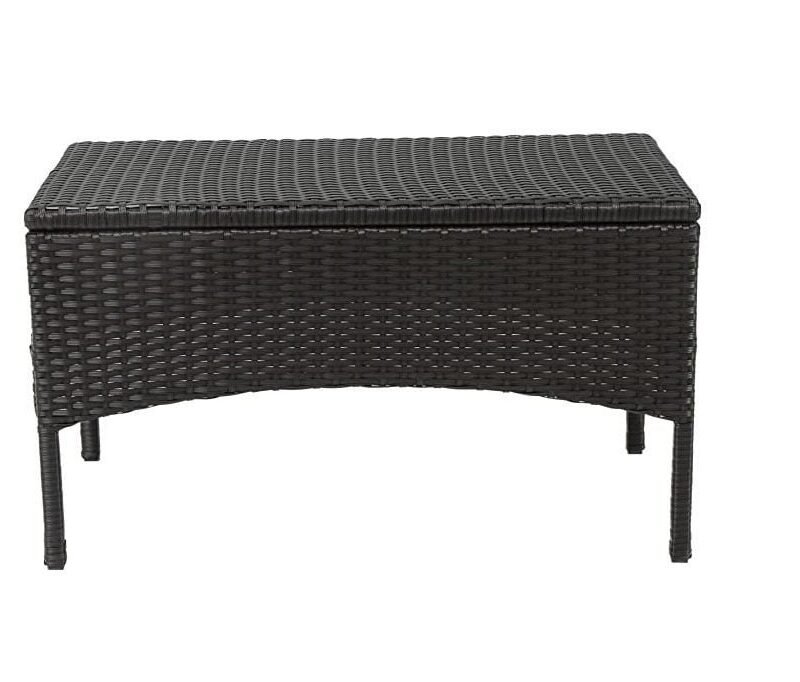 DEVOKO 4-Piece Waterproof Wicker Patio Furniture Set - Dark Brown & Beige - Image 3