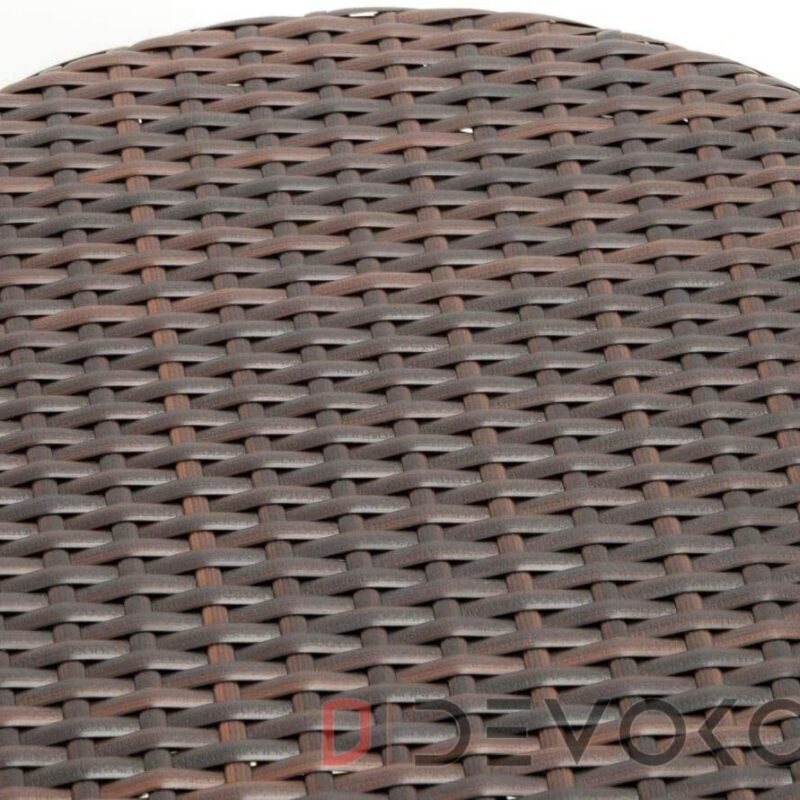 "Dark Brown Wicker Garden Bistro End Table" - Image 4