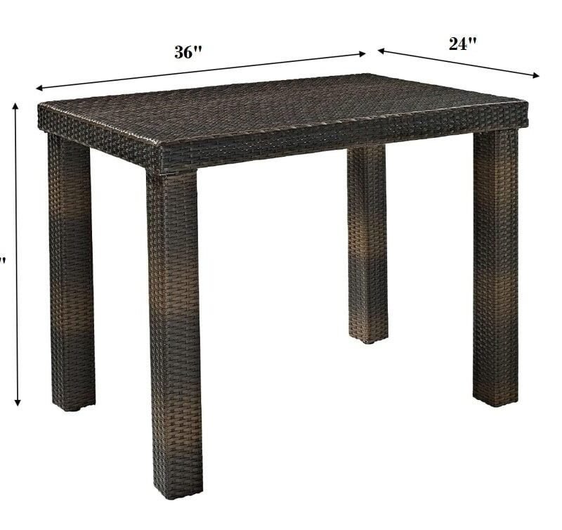 5-Piece Rattan Wicker Patio Bar Set(Dark Brown) - Image 2