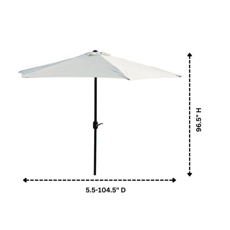 9ft Off-White Color Outdoor Patio Umbrella UV-Resistant with Centre Pole Stand Ideal for Garden, Beach & Cafe - Image 2