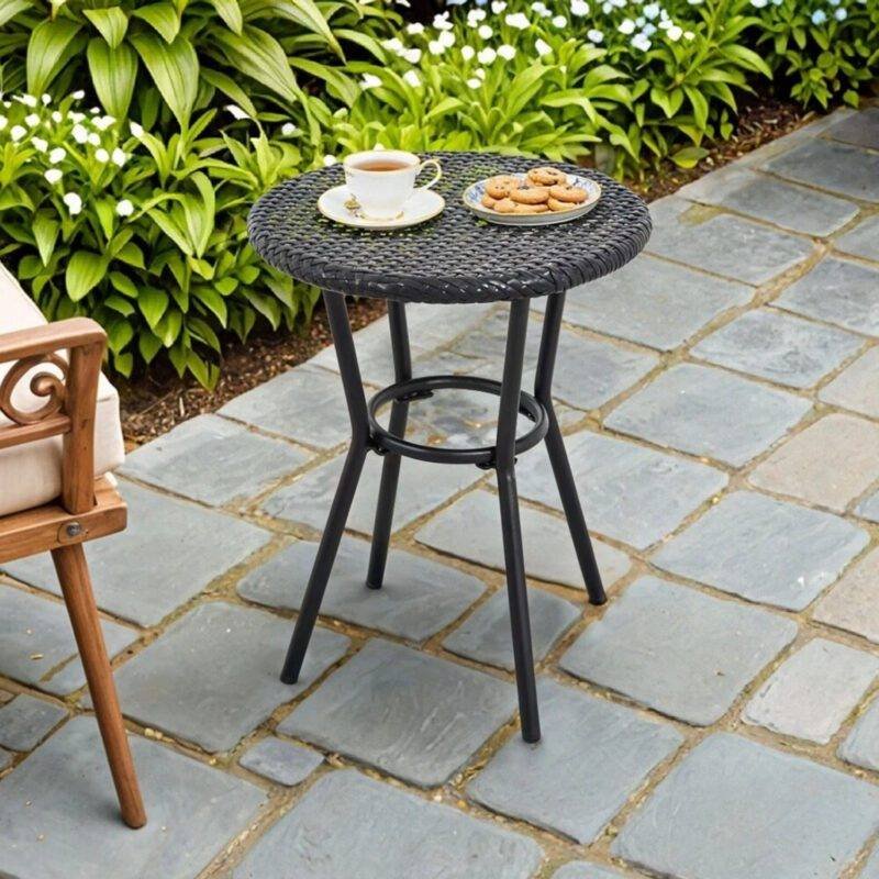 3 Piece Outdoor Rope Bistro Set (Black & Green) - Image 3
