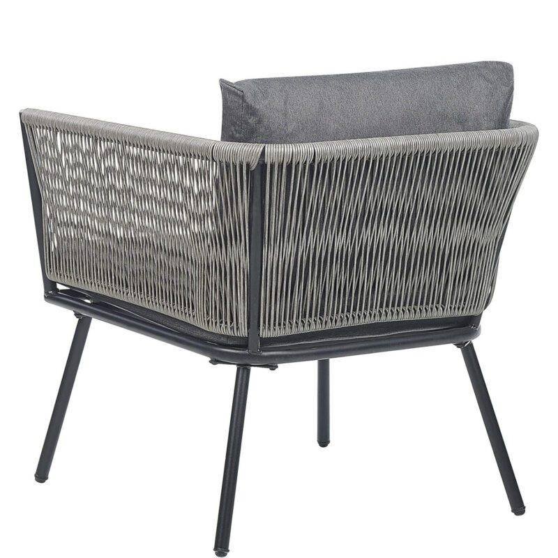 3 Piece Outdoor Rope Patio Set (Grey) - Image 3