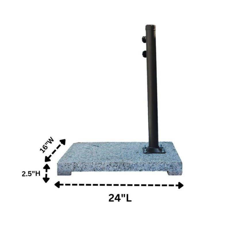 10ft Side Pole Square Shape Outdoor Umbrella With Marble Base (Off-White) - Image 3