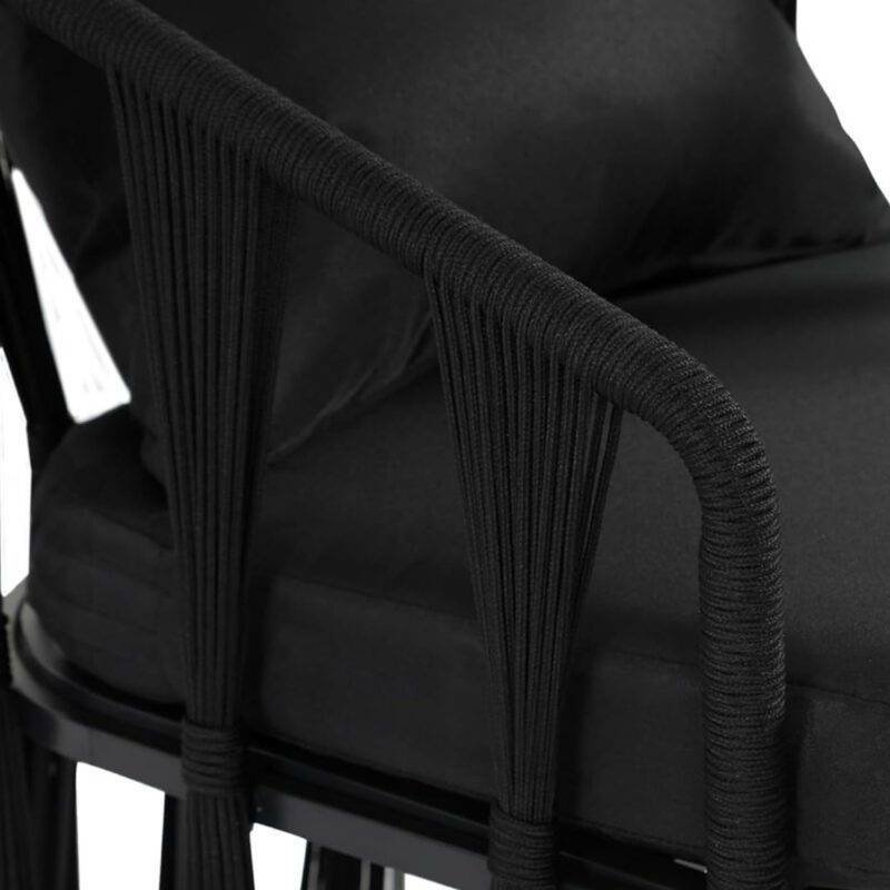 3-Piece Outdoor Rope Patio Set (Black) - Image 3