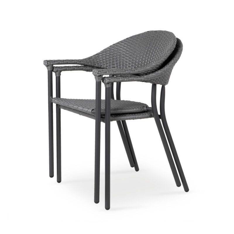Outdoor Rattan Wicker Chairs with Coffee Table (Dark Brown) - Image 3