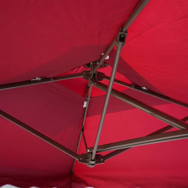 10ft Side Pole Square Shape Outdoor Umbrella With Marble Base (Red) - Image 4
