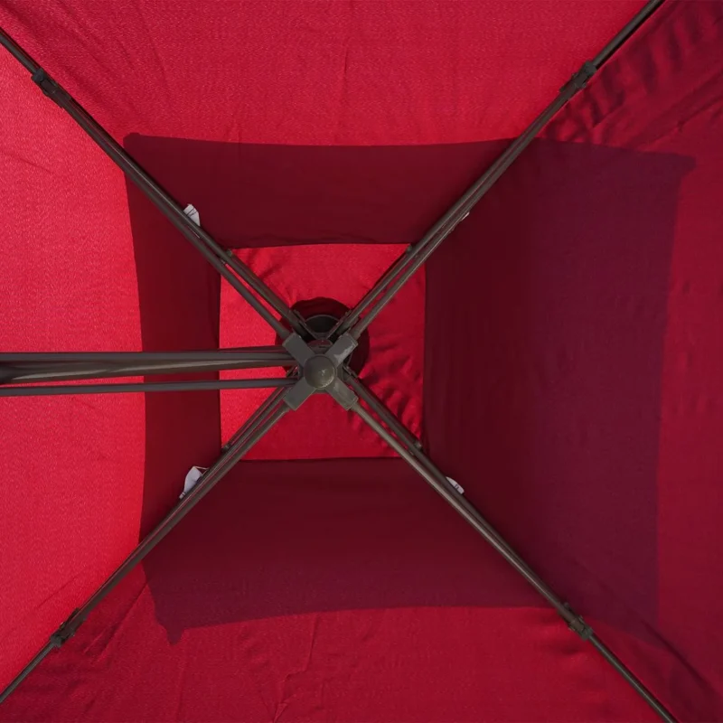 10ft Side Pole Square Shape Outdoor Umbrella With Marble Base (Red) - Image 7