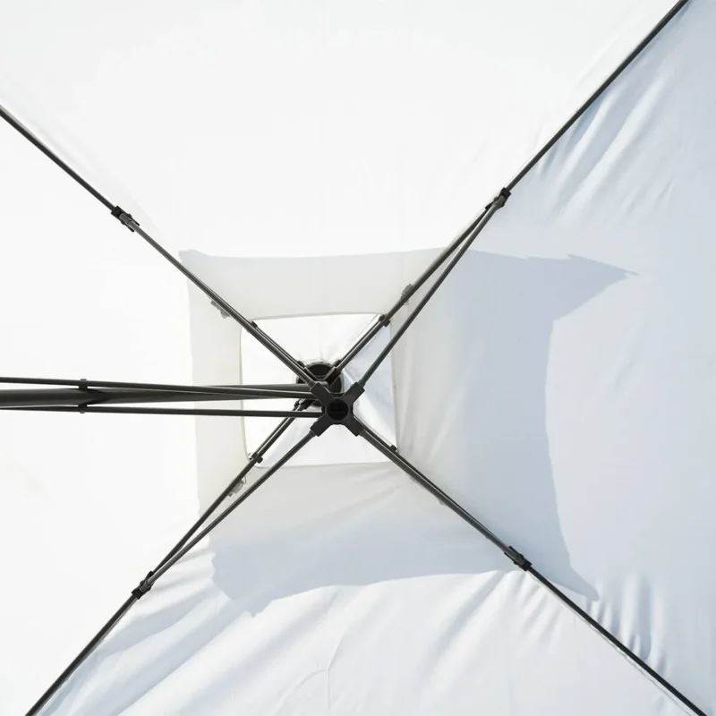 10ft Side Pole Square Shape Outdoor Umbrella With Marble Base (Off-White) - Image 7