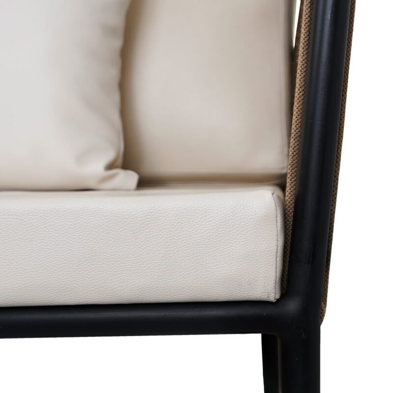 Outdoor Rope 4 Piece Sofa Set (Beige & Off-White) - Image 8