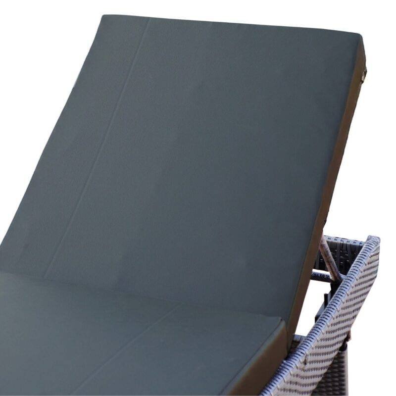 Outdoor Rattan Wicker Lounger (Silver Grey & Grey) - Image 7