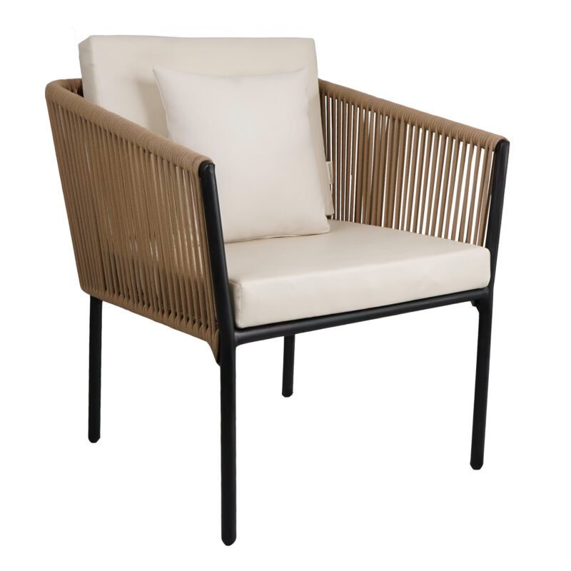 Outdoor Rope 4 Piece Sofa Set (Beige & Off-White) - Image 9